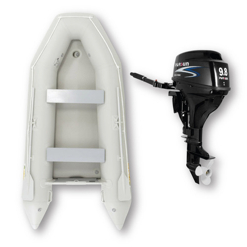 3.3m ISLAND INFLATABLE BOAT + 9.8HP PARSUN OUTBOARD MOTOR " UNBEATABLE PACKAGE DEAL " 11ft Island Air-Deck Boat & 9.8hp 4-Stroke Outboard complete