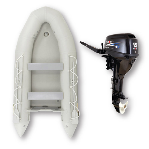 3.65m ISLAND INFLATABLE BOAT + 15HP PARSUN OUTBOARD MOTOR " UNBEATABLE PACKAGE DEAL " 12ft Island Air-Deck Boat & 15hp 4-Stroke Outboard complete