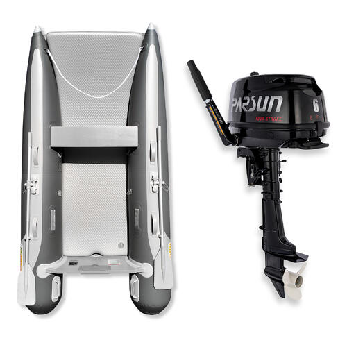 2.85m ISLAND INFLATABLE CAT BOAT + 6HP PARSUN OUTBOARD MOTOR "Unbeatable Package deal" 9.35FT Island Inflatable CAT - AIR-DECK - Complete Package
