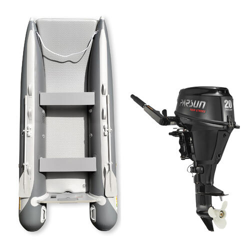 3.9m ISLAND INFLATABLE CAT BOAT + 20HP PARSUN OUTBOARD MOTOR " Unbeatable Package deal " 13FT Island Inflatable CAT - AIR-DECK - Complete Package