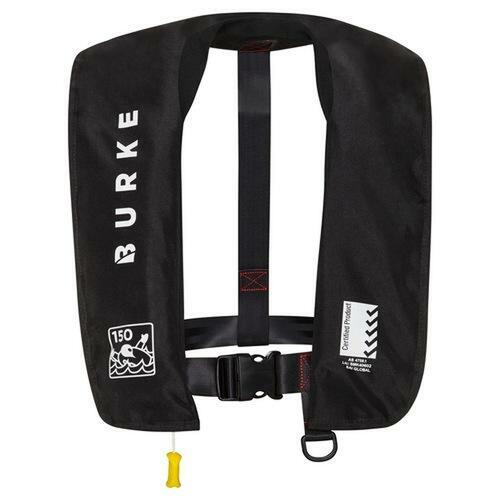 Burke Inflatable Lifejacket Automatic Stylish Black Level 150 (PFD1) 150N Part#: ISSA1501B