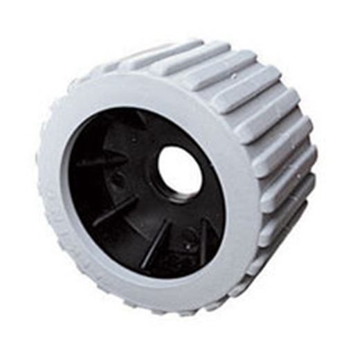  GREY RIBBED WOBBLE ROLLER 4" - 100mm Dia, by 3" - 76mm, Wide & 22mm Bore For Boat Trailers ROL02031