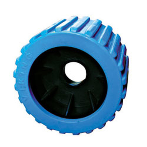 BLUE RIBBED WOBBLE ROLLER 4" - 100mm Dia, by 3" - 76mm, Wide & 22mm Bore For Boat Trailers ROL02037