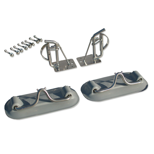 SNAP DAVITS for PVC Inflatable Boat Storage. Mounted to the Boats Transom