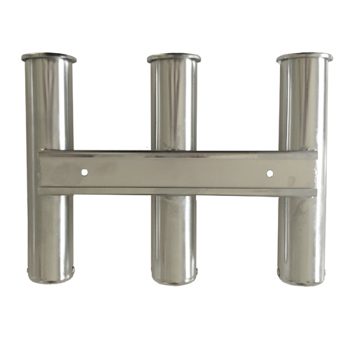 Fishing Rod Holder / Rack 3 Tube Polished 316 Grade Stainless Steel Boat Rod
