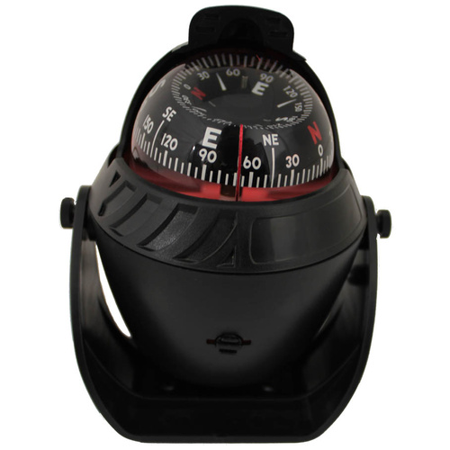 Boat Compass - Black - 12v Illuminated LED Light Marine