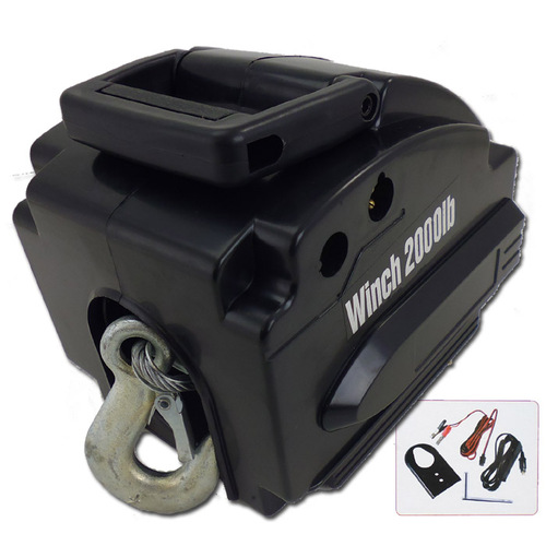 12V Electric Boat Trailer Winch + Remote - 2000LB 900KG - Marine Heavy Duty 
