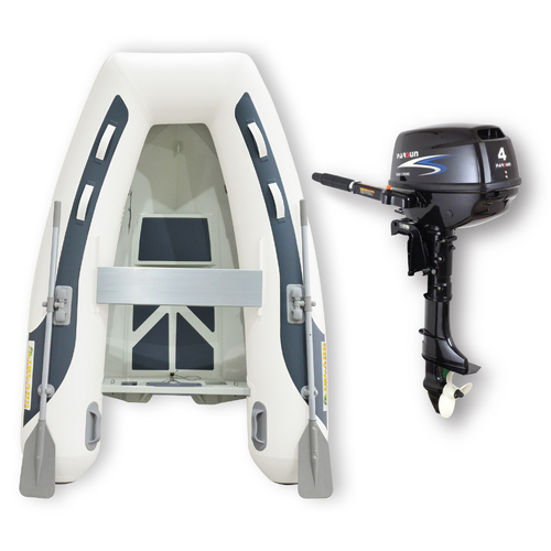2.3m (RIB) ISLAND INFLATABLE BOAT + 4HP PARSUN OUTBOARD " UNBEATABLE PACKAGE DEAL " PVC Aluminium Rigid Bottom & Motor Combo Complete