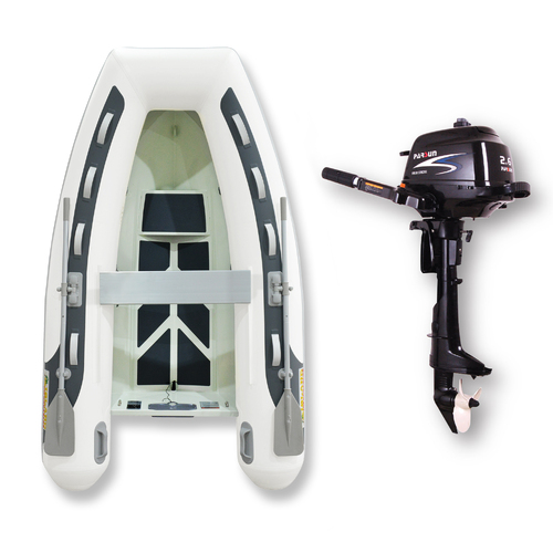 2.7m (RIB) ISLAND INFLATABLE BOAT + 2.6HP PARSUN OUTBOARD " UNBEATABLE PACKAGE DEAL " PVC Aluminium Rigid Bottom & Motor Combo Complete