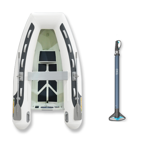 2.7m (RIB) ISLAND INFLATABLE BOAT + 1.5HP TEMO ELECTRIC OUTBOARD MOTOR " PACKAGE DEAL " PVC Aluminium Rigid Bottom & Electric Motor Combo