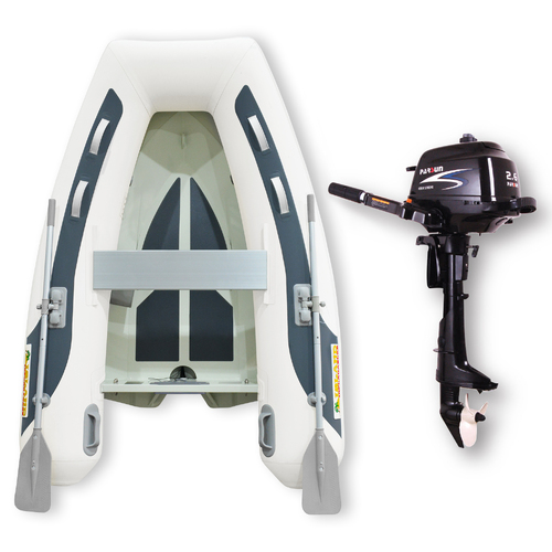 2.3m HYPALON ISLAND INFLATABLE RIB BOAT + 2.6HP PARSUN OUTBOARD " UNBEATABLE PACKAGE DEAL " Aluminium Rigid Bottom & Motor Combo Complete