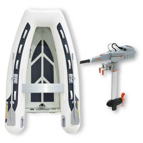 2.7m HYPALON ISLAND INFLATABLE RIB BOAT + 3HP TORQEEDO TRAVEL 1103 ELECTRIC OUTBOARD " UNBEATABLE PACKAGE DEAL " Aluminium Rigid Bottom & Motor Combo