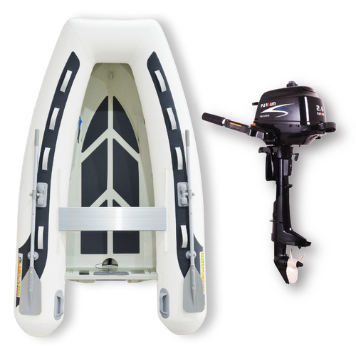 2.7m HYPALON ISLAND INFLATABLE RIB BOAT + 2.6HP PARSUN OUTBOARD " UNBEATABLE PACKAGE DEAL " Aluminium Rigid Bottom & Motor Combo Complete