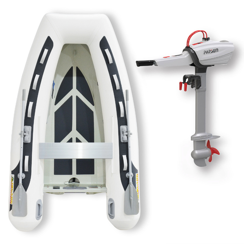 2.7m HYPALON ISLAND INFLATABLE RIB BOAT + 3HP Parsun JOY 3 ELECTRIC OUTBOARD MOTOR " UNBEATABLE PACKAGE DEAL " Aluminium Rigid Bottom & Motor Combo