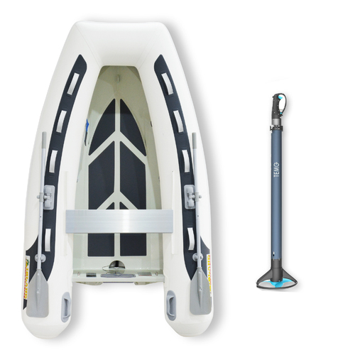 2.7m HYPALON ISLAND INFLATABLE RIB BOAT + 1.5HP TEMO ELECTRIC OUTBOARD MOTOR " UNBEATABLE PACKAGE DEAL " Aluminium Rigid Bottom & Motor Combo