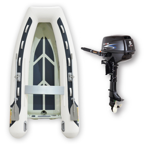 3.1m HYPALON ISLAND INFLATABLE RIB BOAT + 5HP PARSUN OUTBOARD " UNBEATABLE PACKAGE DEAL " Aluminium Rigid Bottom & Motor Combo Complete