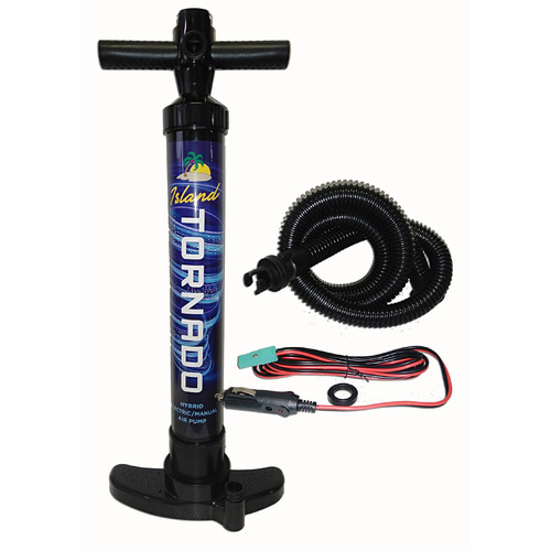 ISLAND TORNADO SUP / KITE PUMP. ✱ Dual Hybrid 12V Electric & Hand ✱ Inflates Stand Up Paddle Boards 