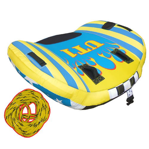 Ski Tube - UT1 + Tow Rope - 1 Rider / Person Wing Style Water Ski Biscuit Dia 58" / 147cm Tube & Rope Combo
