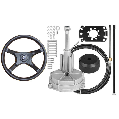Boat Steering Kit 21ft / 6.4m Cable Helm Wheel Multiflex Teleflex Morse Compatible Part #: YK7-160-21-H-W-FP1